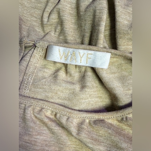 WAYF Tan knit cap sleeve elastic waist midi dress size M - Picture 11 of 16